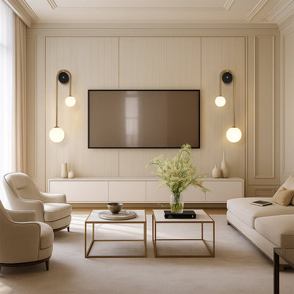 Applique Murale Contemporaine en Laiton | Design Épuré et Ambiance Chaleureuse