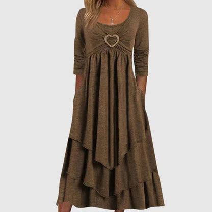 Robe Longue Femme Élégante | Silhouette en A avec Poches Pratiques