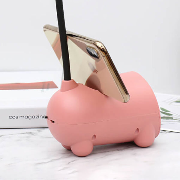 Lampe de Bureau LED Rechargeable | Design Amusant avec Porte-Stylo et Contrôle Tactile