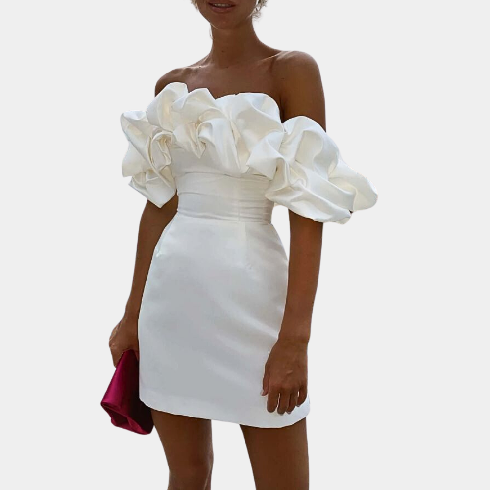 Robe Mini Élégante pour Femmes | Style Polyvalent avec Volants Chic