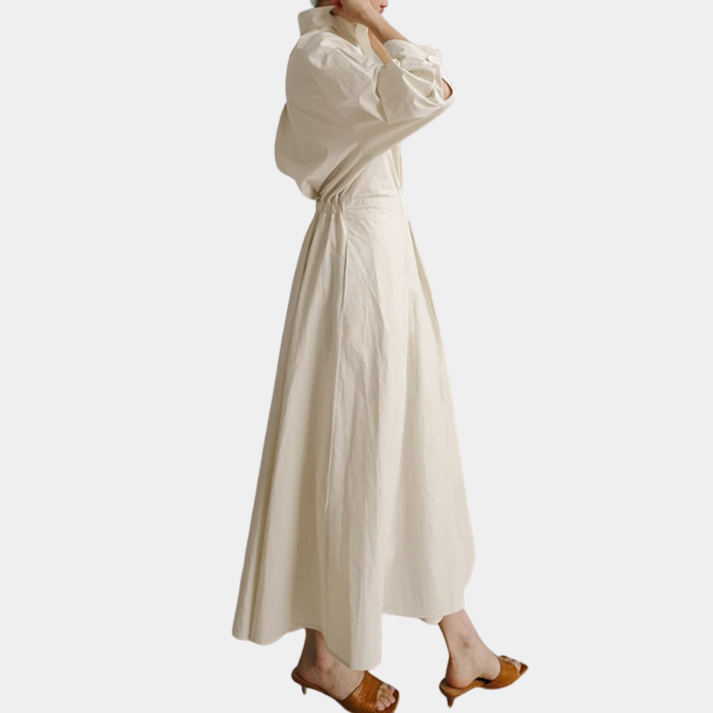 Robe Maxi Élégante pour Femmes | Manches Longues et Décolleté en V