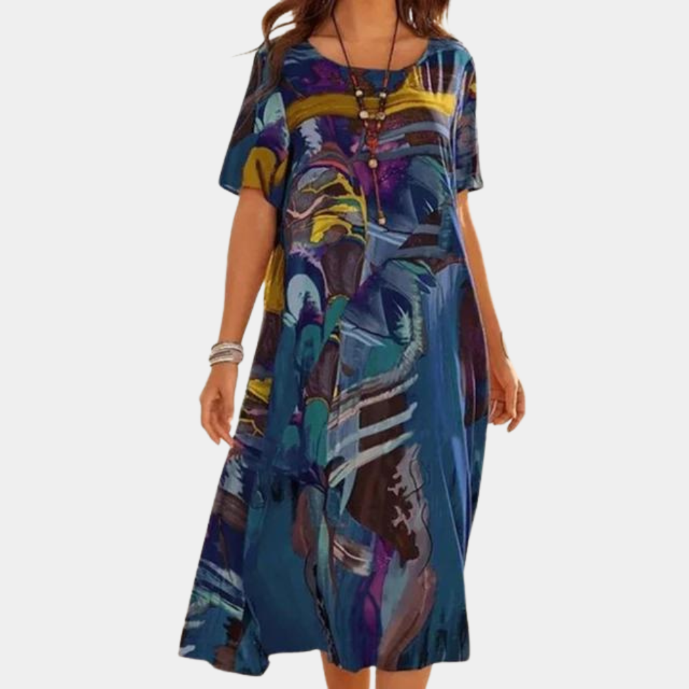 Robe d'Été en Coton pour Femmes | Élégance Artistique et Confort Optimal