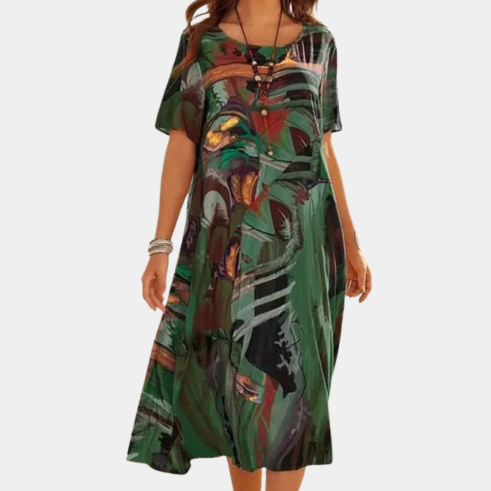 Robe d'Été en Coton pour Femmes | Élégance Artistique et Confort Optimal