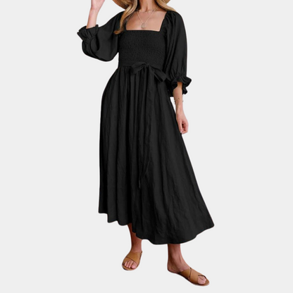 Robe d'Été Noire pour Femmes | Tissu Respirant et Confortable