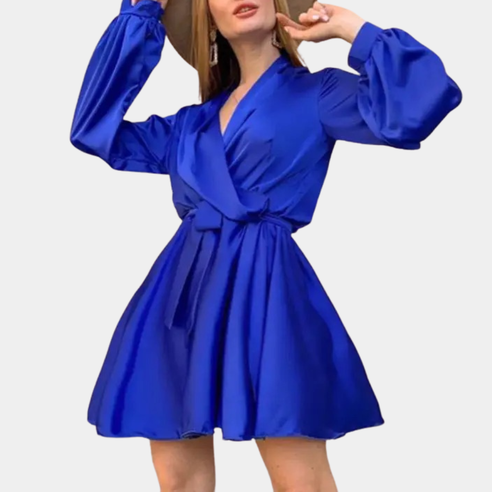 Robe d'été en Satin Luxe | Design Enveloppant et Chic pour Femmes