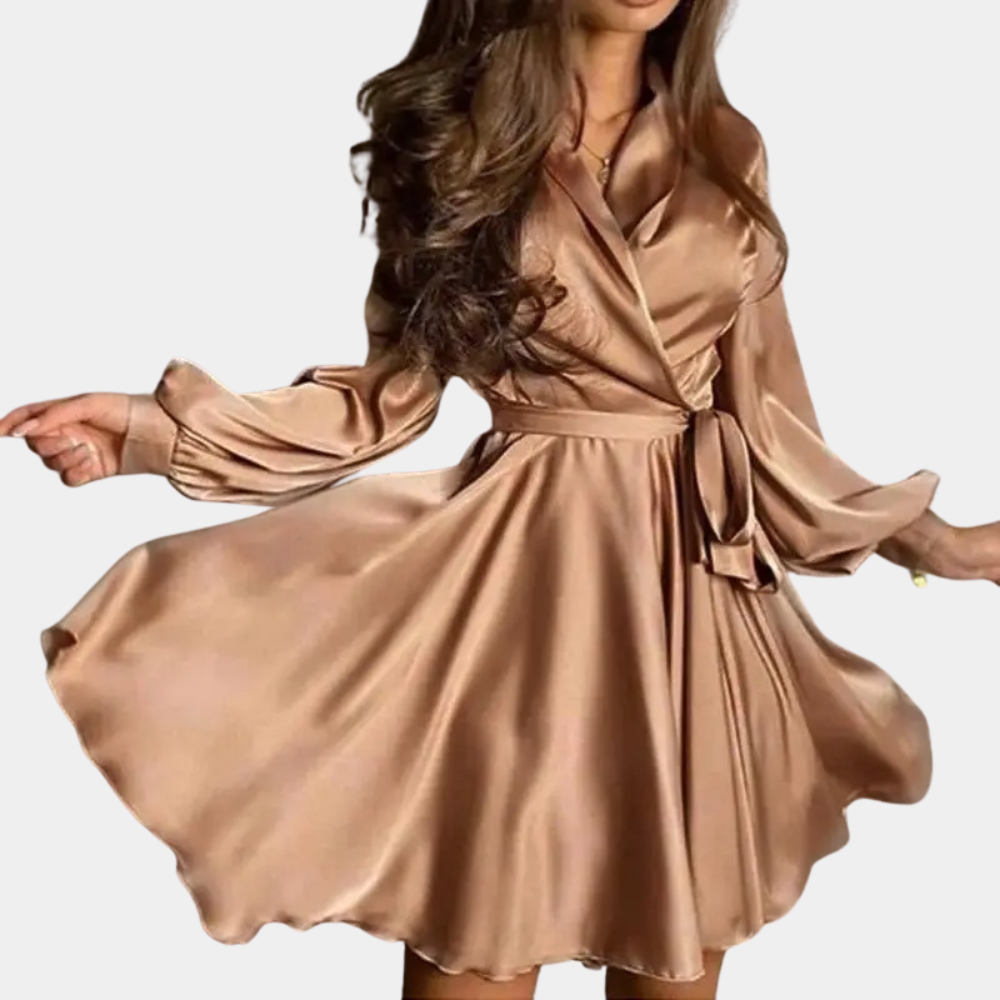 Robe d'été en Satin Luxe | Design Enveloppant et Chic pour Femmes