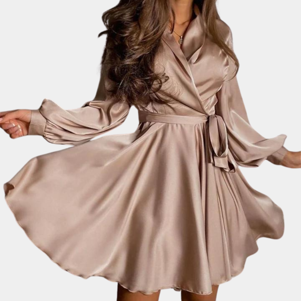 Robe d'été en Satin Luxe | Design Enveloppant et Chic pour Femmes