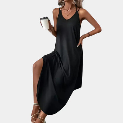 Robe Camisole à Col V pour Femmes | Tissu Léger et Bretelles Ajustables