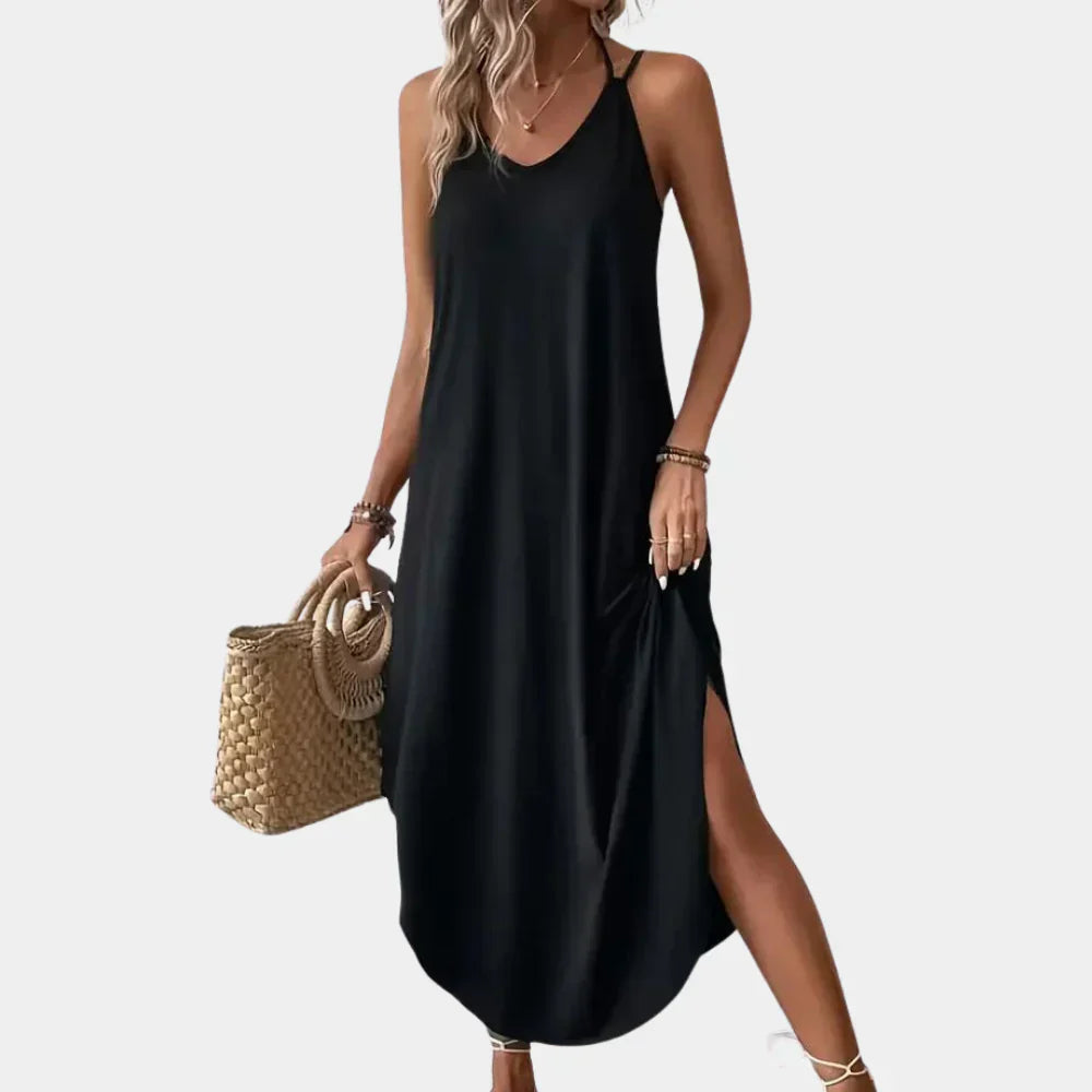 Robe Camisole à Col V pour Femmes | Tissu Léger et Bretelles Ajustables
