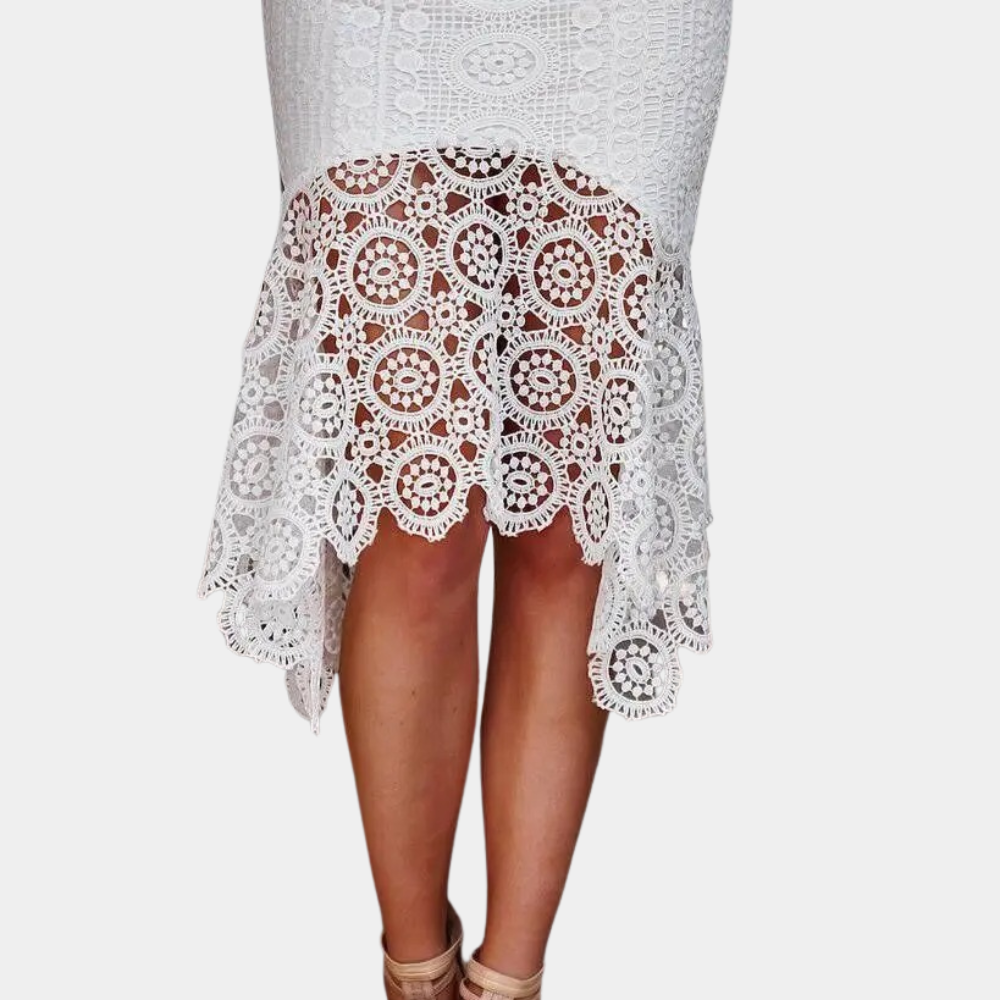 Robe d'Été en Dentelle Blanche | Élégance et Confort pour Toutes Occasions