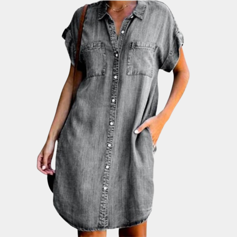Robe Décontractée Élégante Femme | Col V Flatteur et Confort Optimal