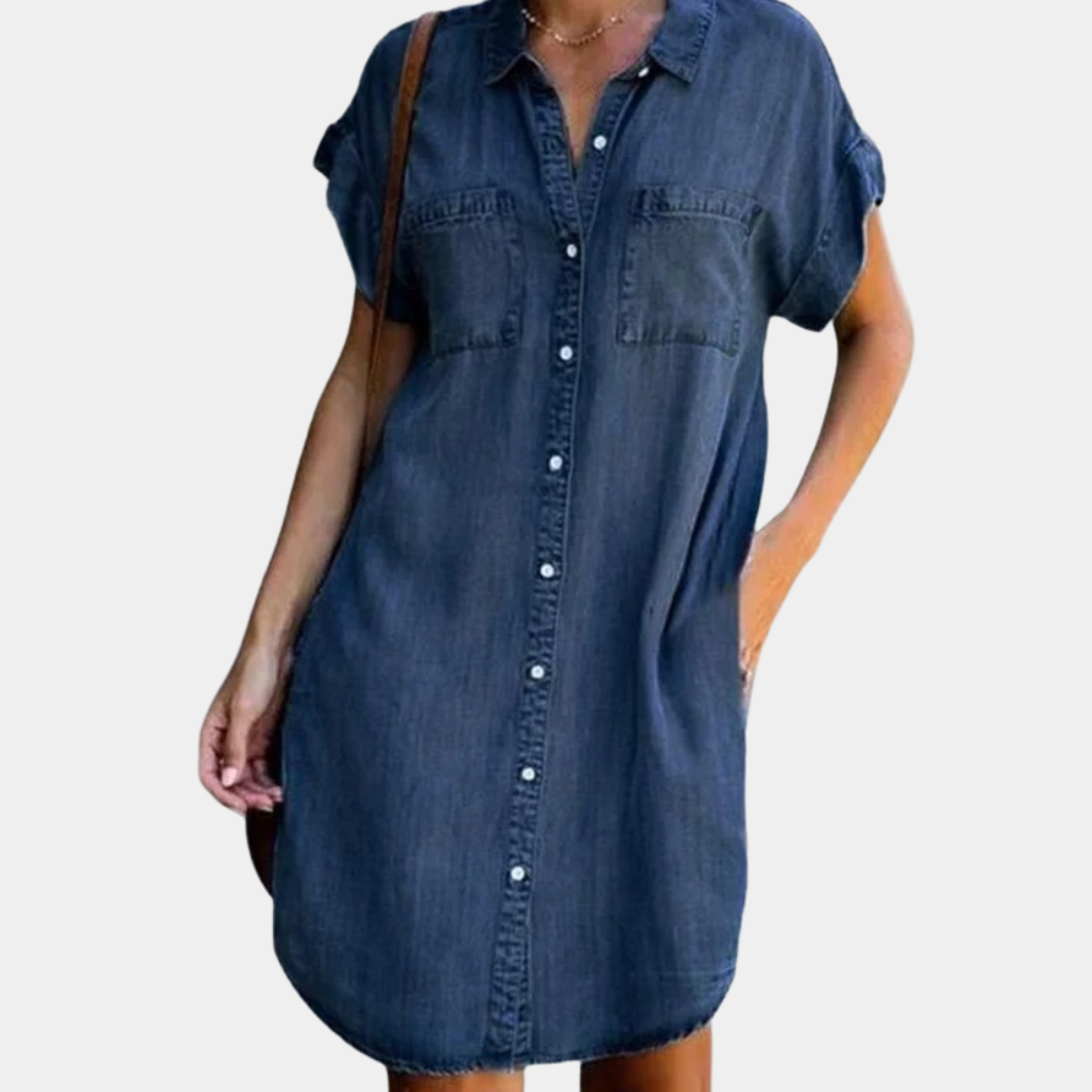 Robe Décontractée Élégante Femme | Col V Flatteur et Confort Optimal