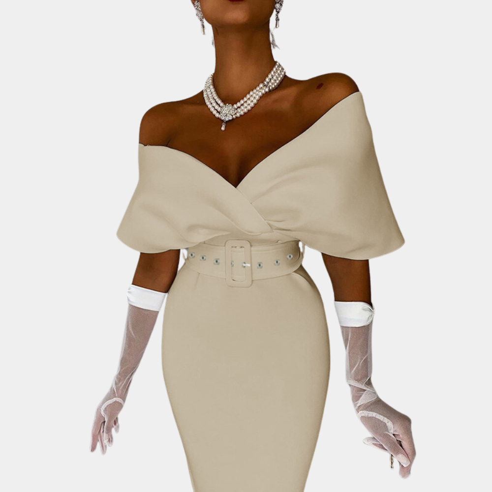 Robe de Soirée Épaule Dégagée Femme | Élégante et Confortable pour Événements Formels