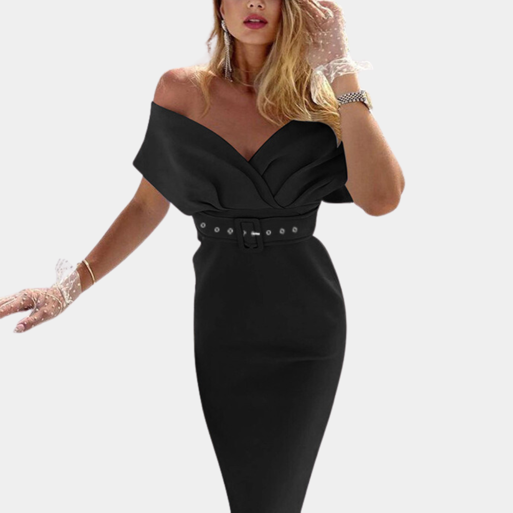 Robe de Soirée Épaule Dégagée Femme | Élégante et Confortable pour Événements Formels