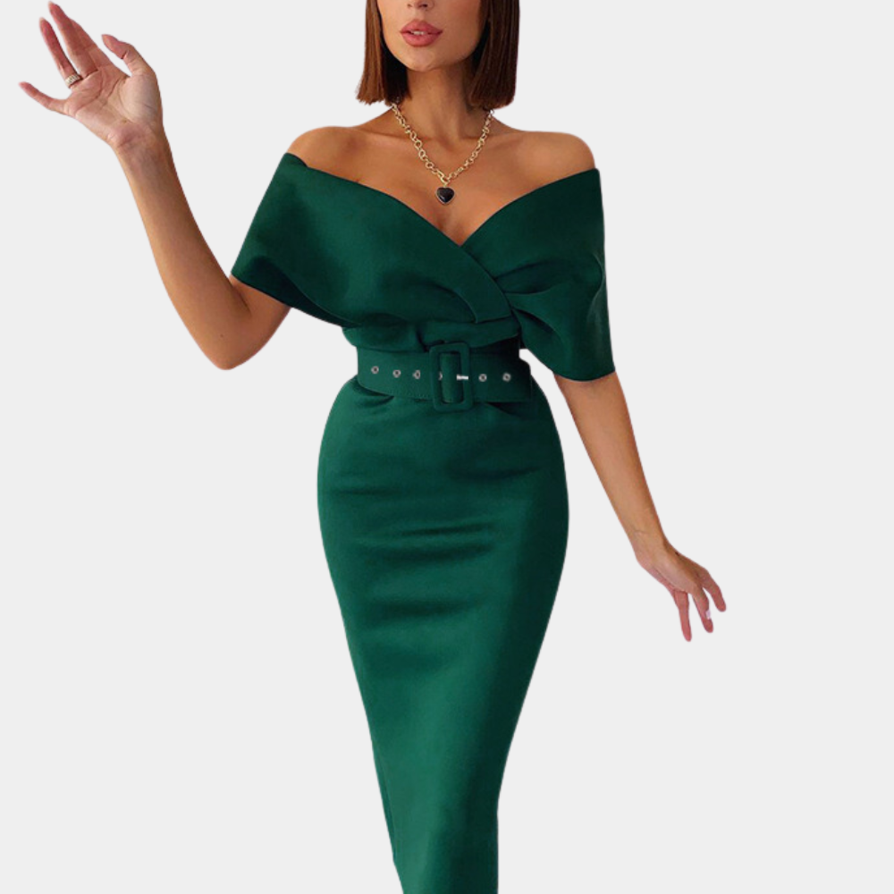 Robe de Soirée Épaule Dégagée Femme | Élégante et Confortable pour Événements Formels