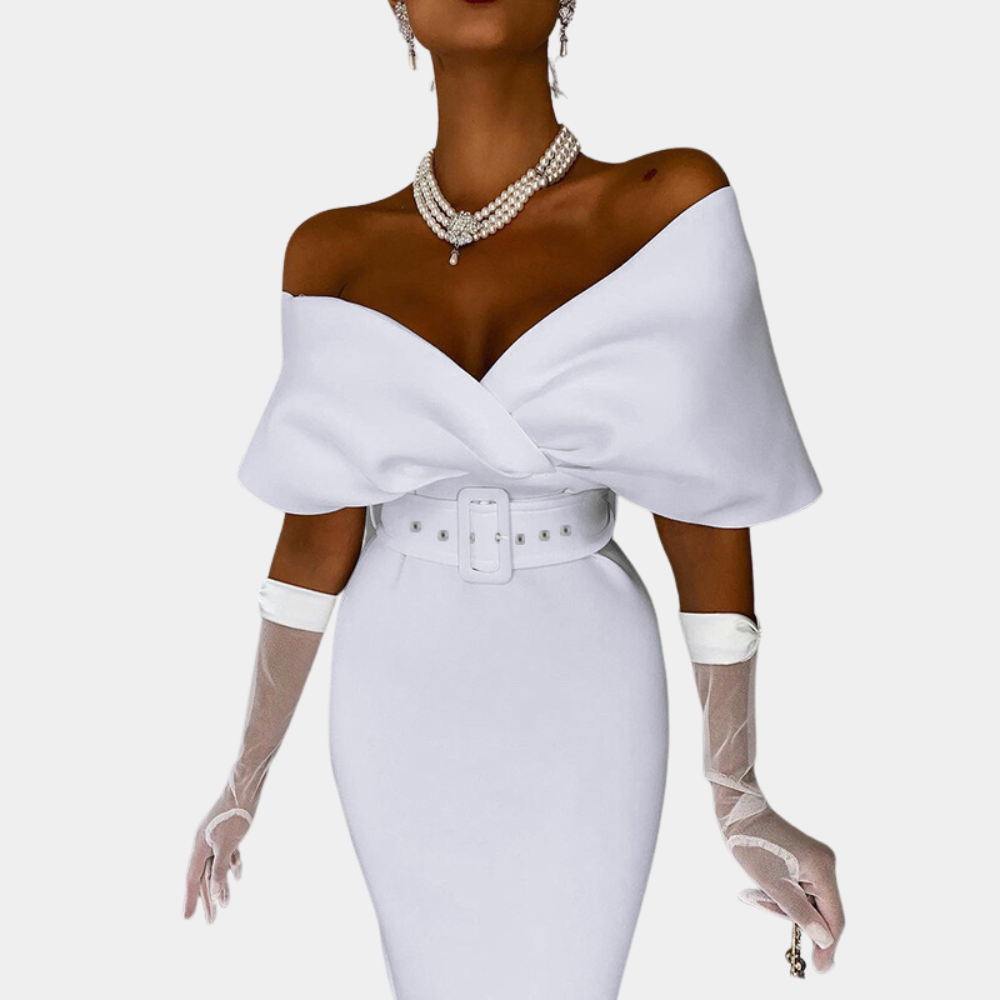 Robe de Soirée Épaule Dégagée Femme | Élégante et Confortable pour Événements Formels