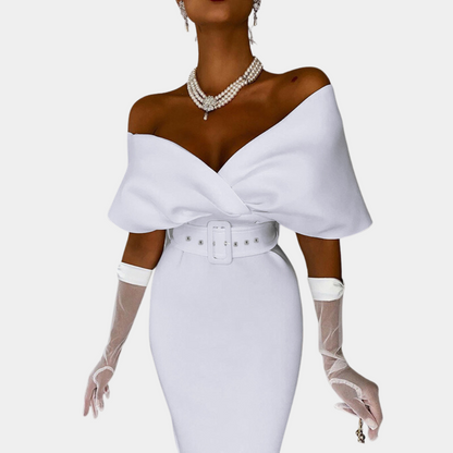 Robe de Soirée Épaule Dégagée Femme | Élégante et Confortable pour Événements Formels