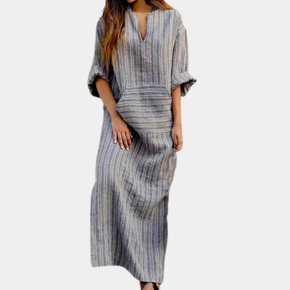 Robe d'Été Rayée Élégante | Confort et Style pour Sorties Estivales