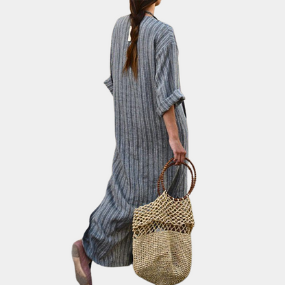 Robe d'Été Rayée Élégante | Confort et Style pour Sorties Estivales