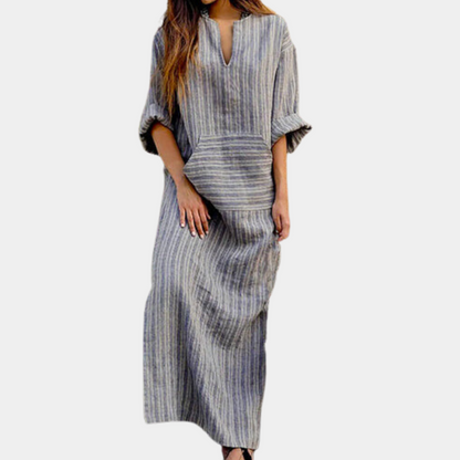 Robe d'Été Rayée Élégante | Confort et Style pour Sorties Estivales