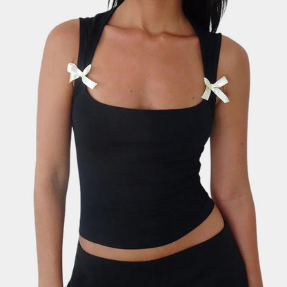 Top Court Femme Classique en Polyester | Style Élégant et Confortable