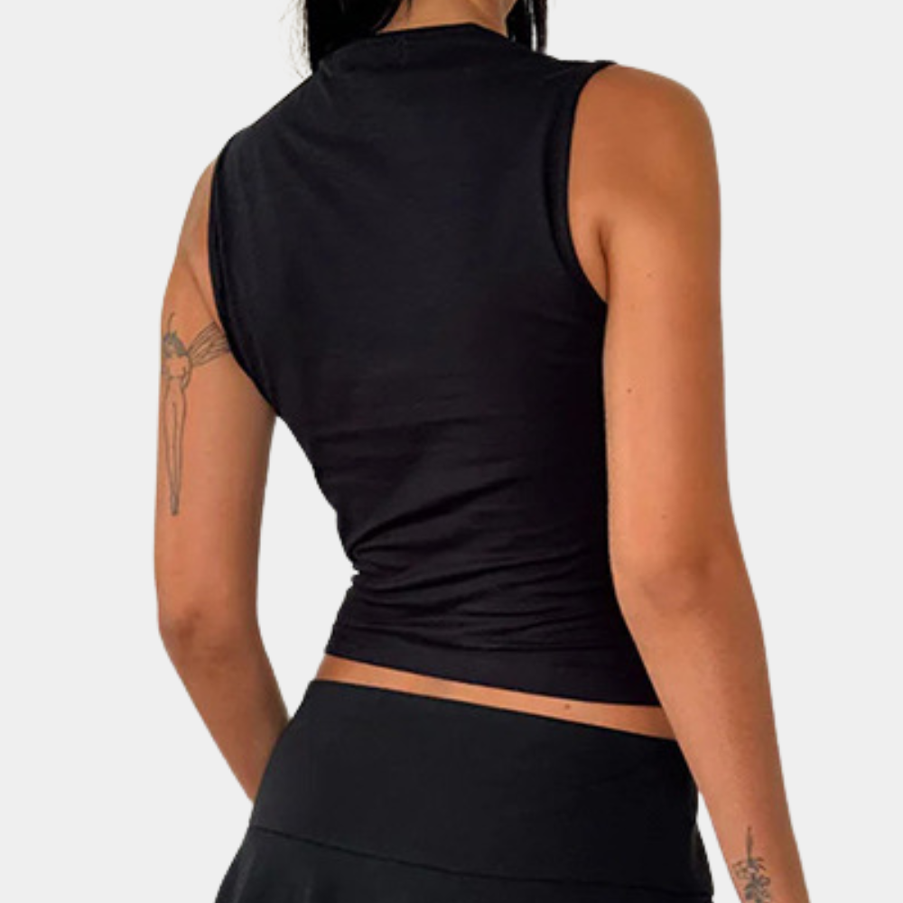 Top Court Femme Classique en Polyester | Style Élégant et Confortable