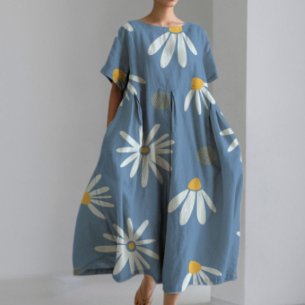 Robe Décontractée en Coton Jaune | Style Polyvalent et Confort Optimal