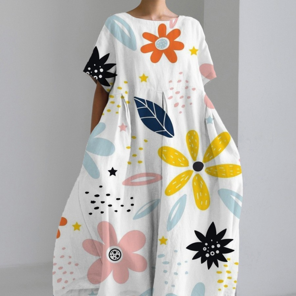 Robe Décontractée en Coton Jaune | Style Polyvalent et Confort Optimal