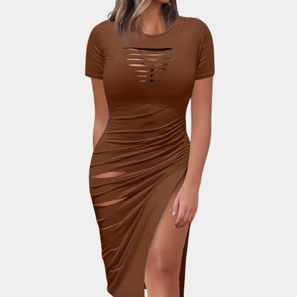 Robe Élégante Noire pour Femmes | Style Intemporel avec Encolure Ronde
