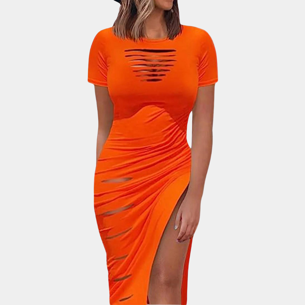 Robe Élégante Noire pour Femmes | Style Intemporel avec Encolure Ronde