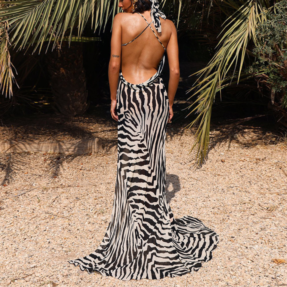Robe Maxi Élégante Sans Dos | Design Glamour et Confort Optimal