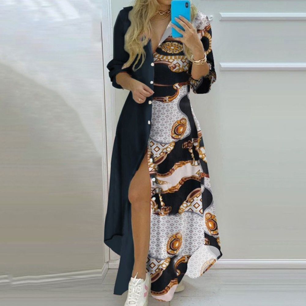 Robe Imprimée Artistique de Luxe | Style Unique et Tendance