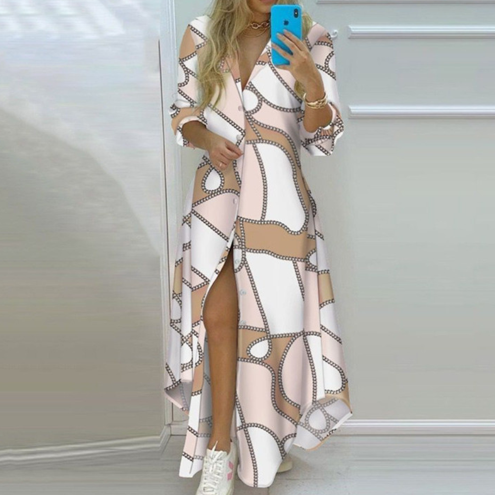 Robe Imprimée Artistique de Luxe | Style Unique et Tendance
