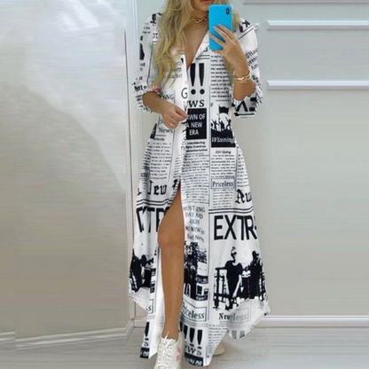 Robe Imprimée Artistique de Luxe | Style Unique et Tendance