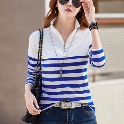 T-shirt Rayé Décontracté pour Femmes | Style Polyvalent en Coton Confortable