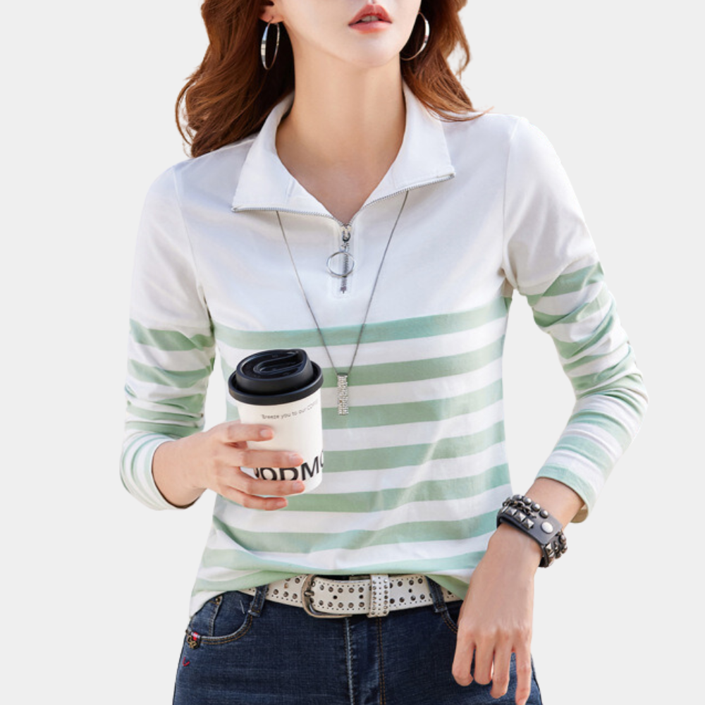 T-shirt Rayé Décontracté pour Femmes | Style Polyvalent en Coton Confortable
