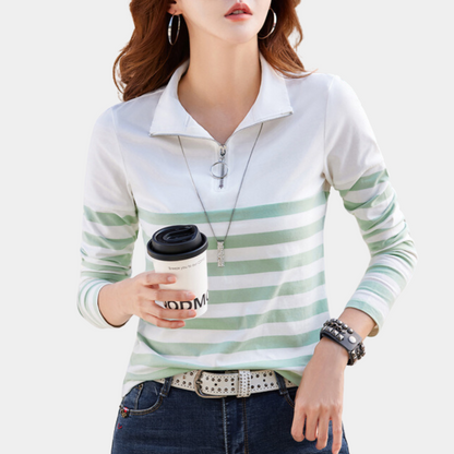 T-shirt Rayé Décontracté pour Femmes | Style Polyvalent en Coton Confortable
