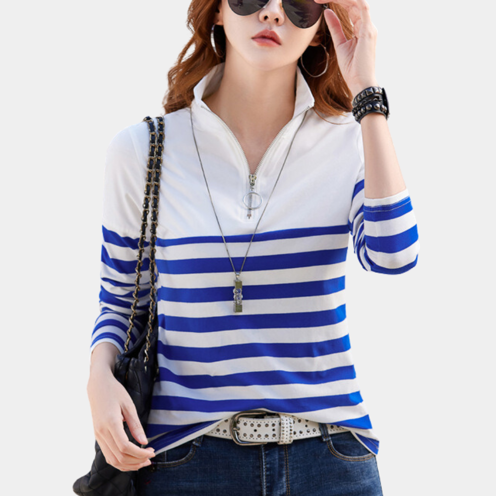 T-shirt Rayé Décontracté pour Femmes | Style Polyvalent en Coton Confortable