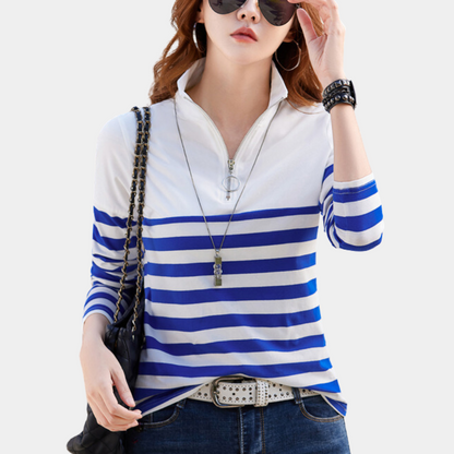 T-shirt Rayé Décontracté pour Femmes | Style Polyvalent en Coton Confortable