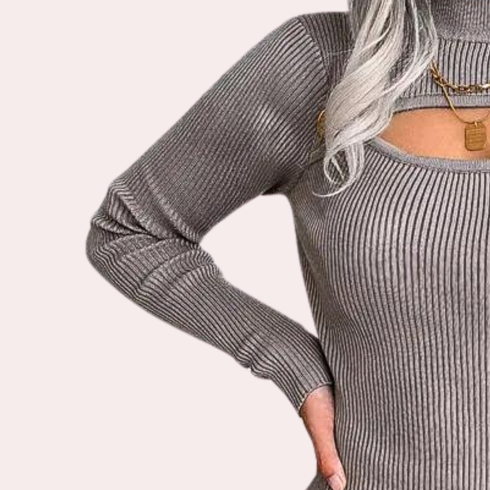 Robe Tricotée Hivernale Femme | Confort et Élégance en Polyester