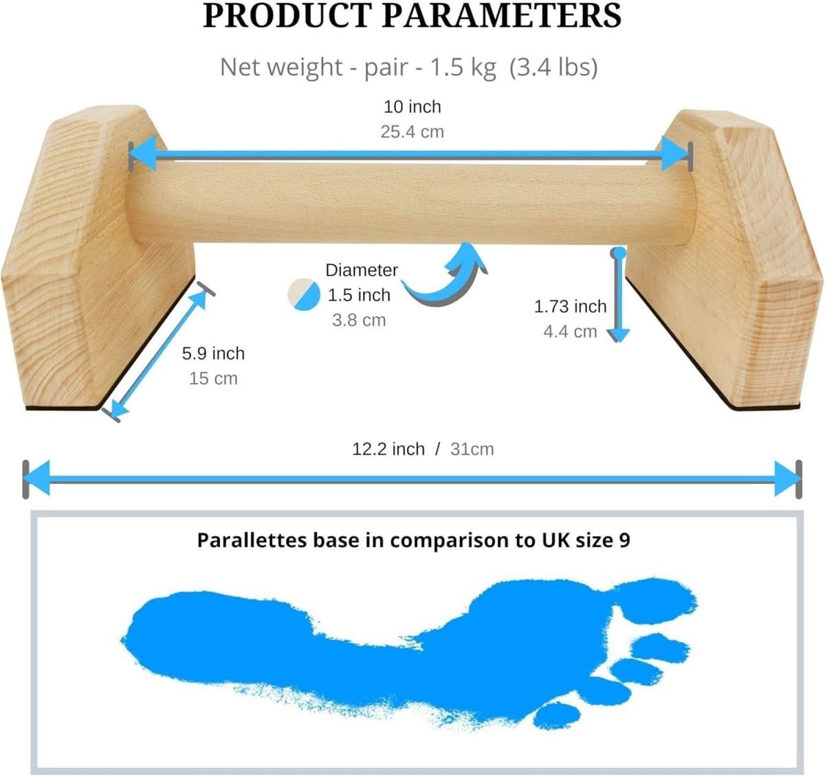 Barres de Pompes en Bois | Stabilité et Prise Antidérapante