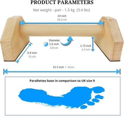 Barres de Pompes en Bois | Stabilité et Prise Antidérapante