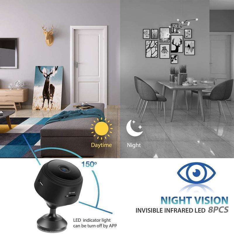 Caméra WiFi 1080p Magnétique | Vision Nocturne et Détection de Mouvement