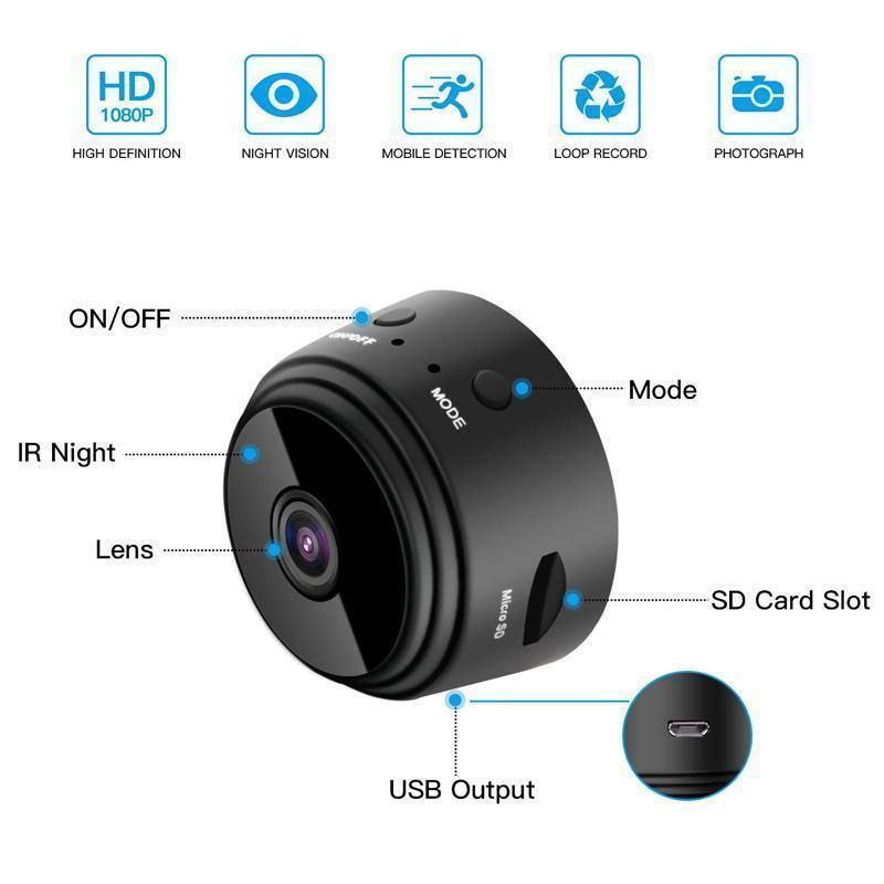 Caméra WiFi 1080p Magnétique | Vision Nocturne et Détection de Mouvement