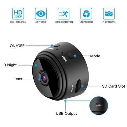 Caméra WiFi 1080p Magnétique | Vision Nocturne et Détection de Mouvement