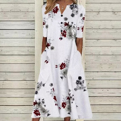Robe d'été à Motif Floral | Style Élégant et Confortable