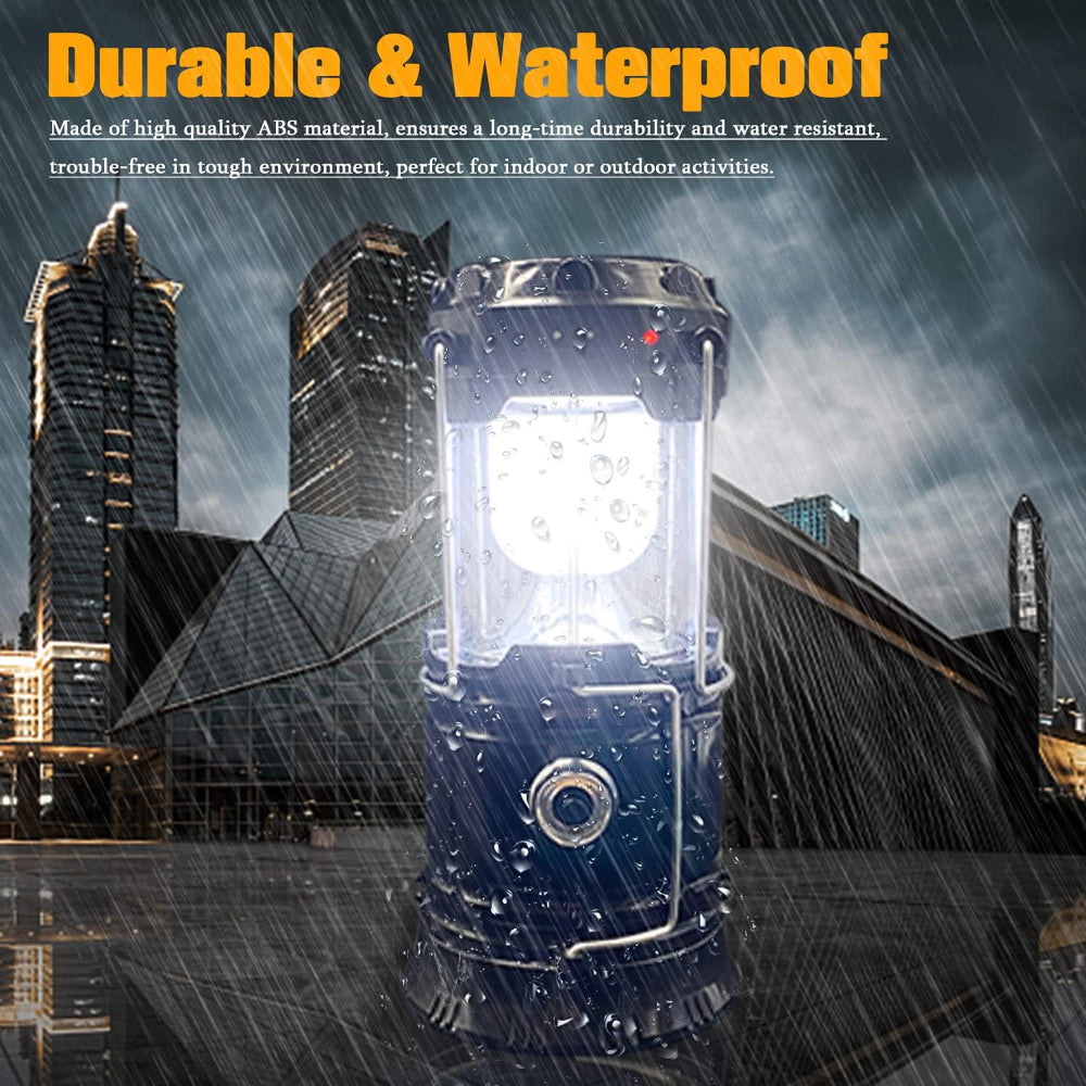 Lampe de Camping Solaire Rechargeable | Éclairage 360° et Portable