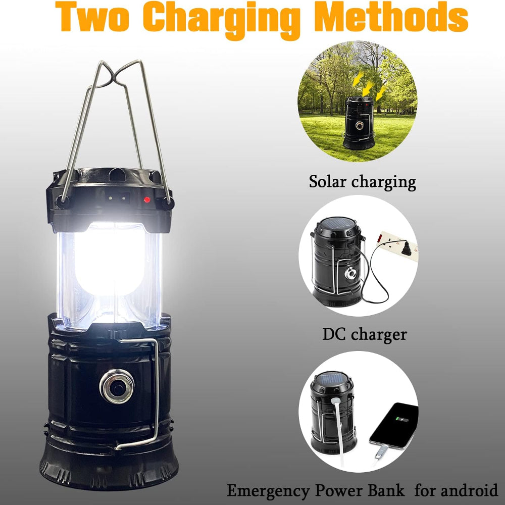 Lampe de Camping Solaire Rechargeable | Éclairage 360° et Portable
