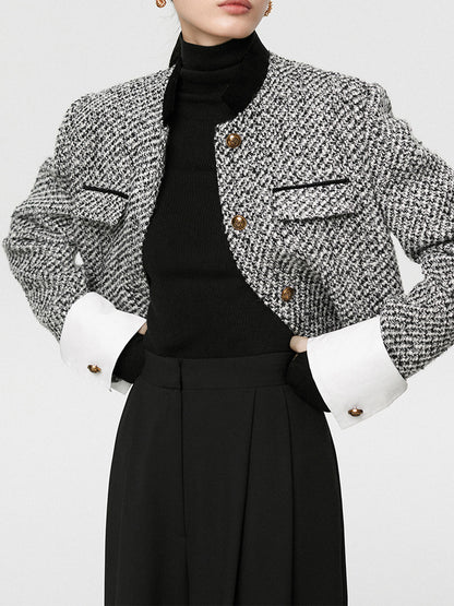 Blazer en Tweed pour Femme | Ajustement Régulier et Manches Longues
