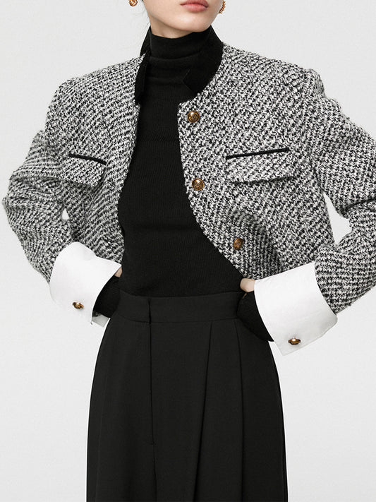 Blazer en Tweed pour Femme | Ajustement Régulier et Manches Longues